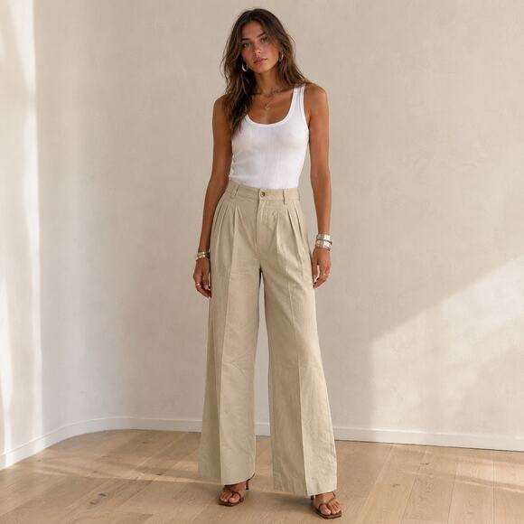 Gap Pants - Vintage Y2K GAP Pleated Wide Leg Trousers High Rise Minimalist Quiet Luxury 6